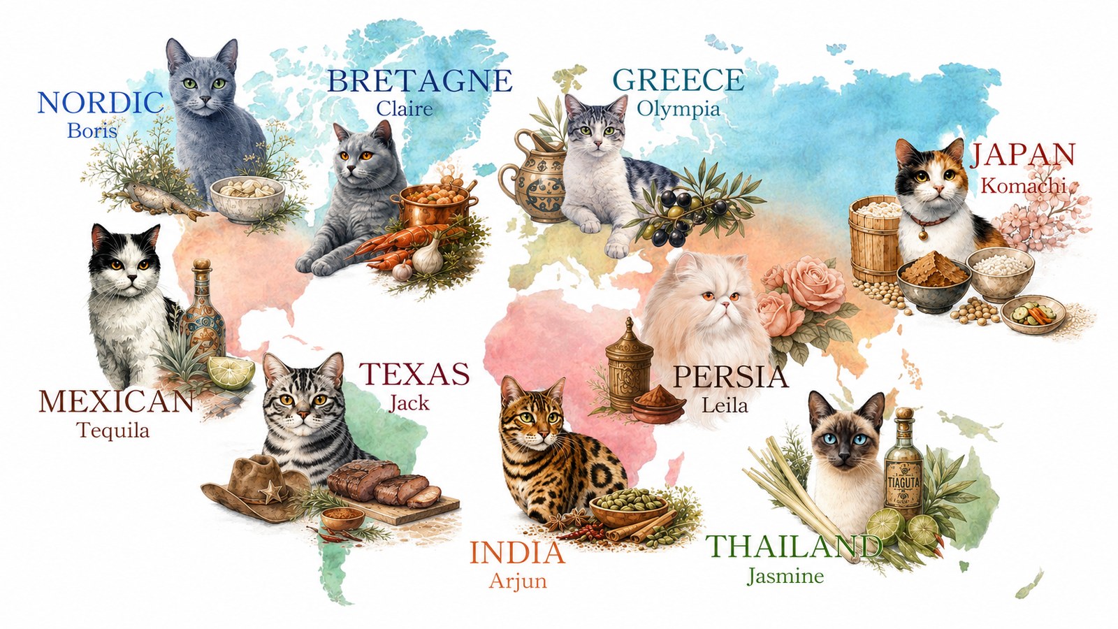 Cat Seasoning Collection — 9つの世界の食卓と9匹の猫ナビゲーター