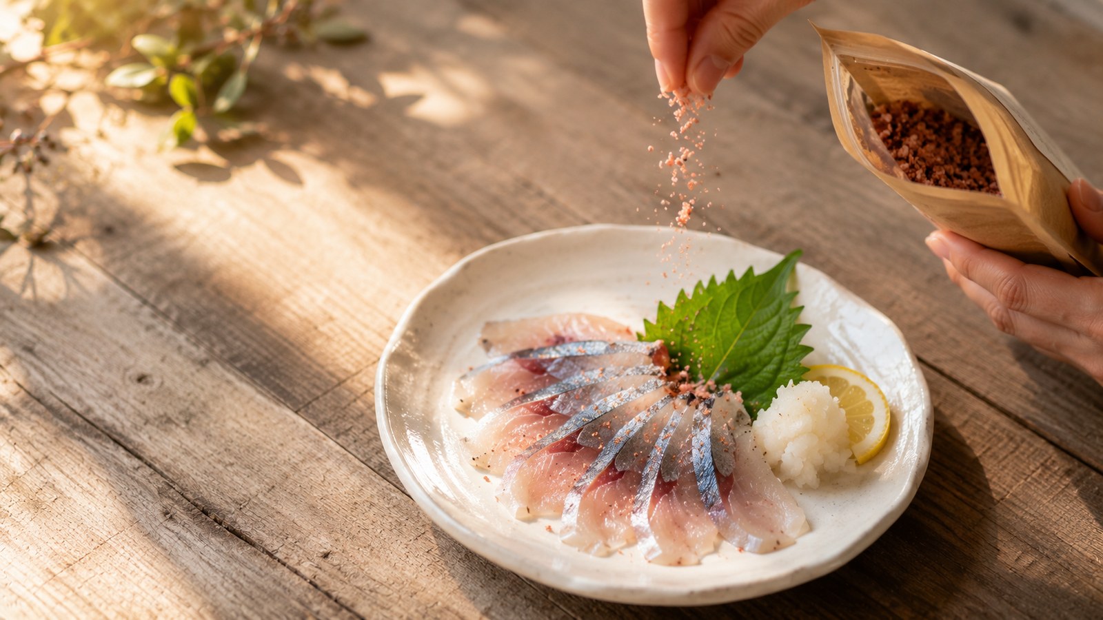 しめ鯖のローズ振り